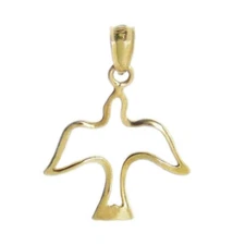 New 14k Gold Dove Charm Pendant