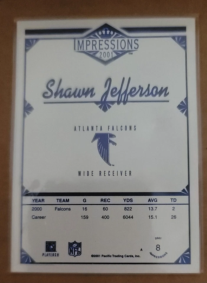 2001 Pacific Impressions - Shawn Jefferson #8 - Image 2 of 2