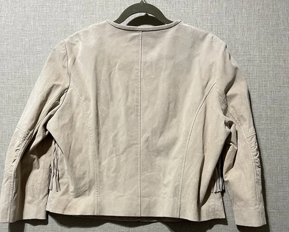 Chaqueta de cuero de gamuza occidental Bagatelle para mujer XL flecos vaquera costera vintage Foto 2 de 4