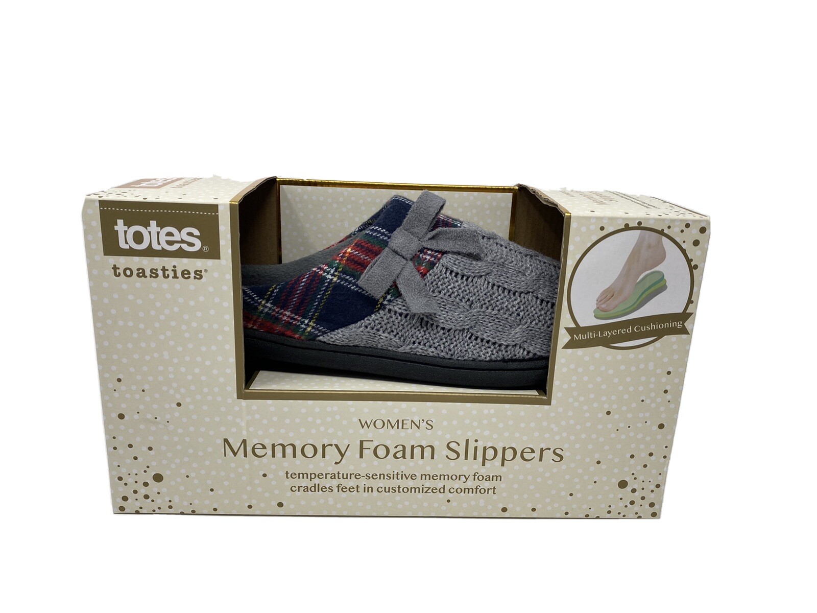 TOTES TOASTIES MEMORY FOAM SLIPPERS 