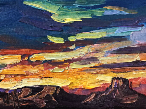 Art Studio Original Colorist Painting Impressionism New Style Deco Sky Hawkins