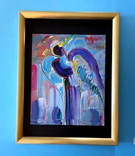 Peter Max | Angel Vintage Print Signed | Framed Collector Piece Framed