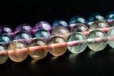 Natural Multicolor Fluorite Beads Grade AA Round Gemstone Loose Beads 6/8MM