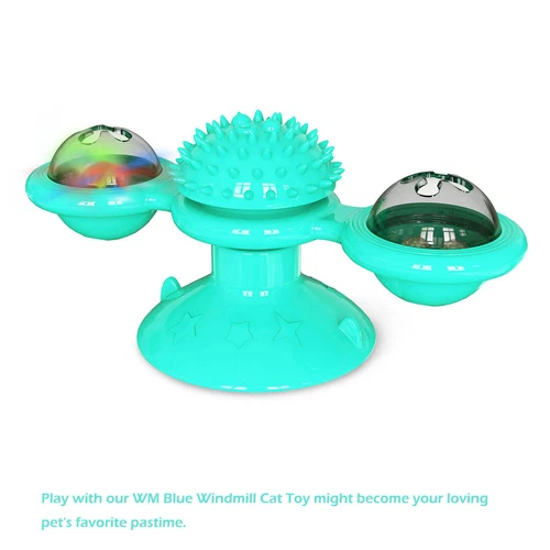 Interactive Turntable Windmill Spin LED Glow Ball Catnip Lighting Kitten Cat Toy - Bild 3 von 13