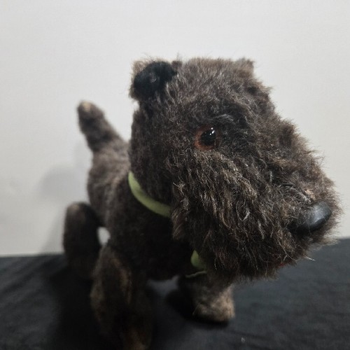 Schuco Trip Trap Scotch Terrier Hund 50er Jahre Plüschtier Zugspielzeug mechanisch 10 Zoll lang - Bild 4 von 16