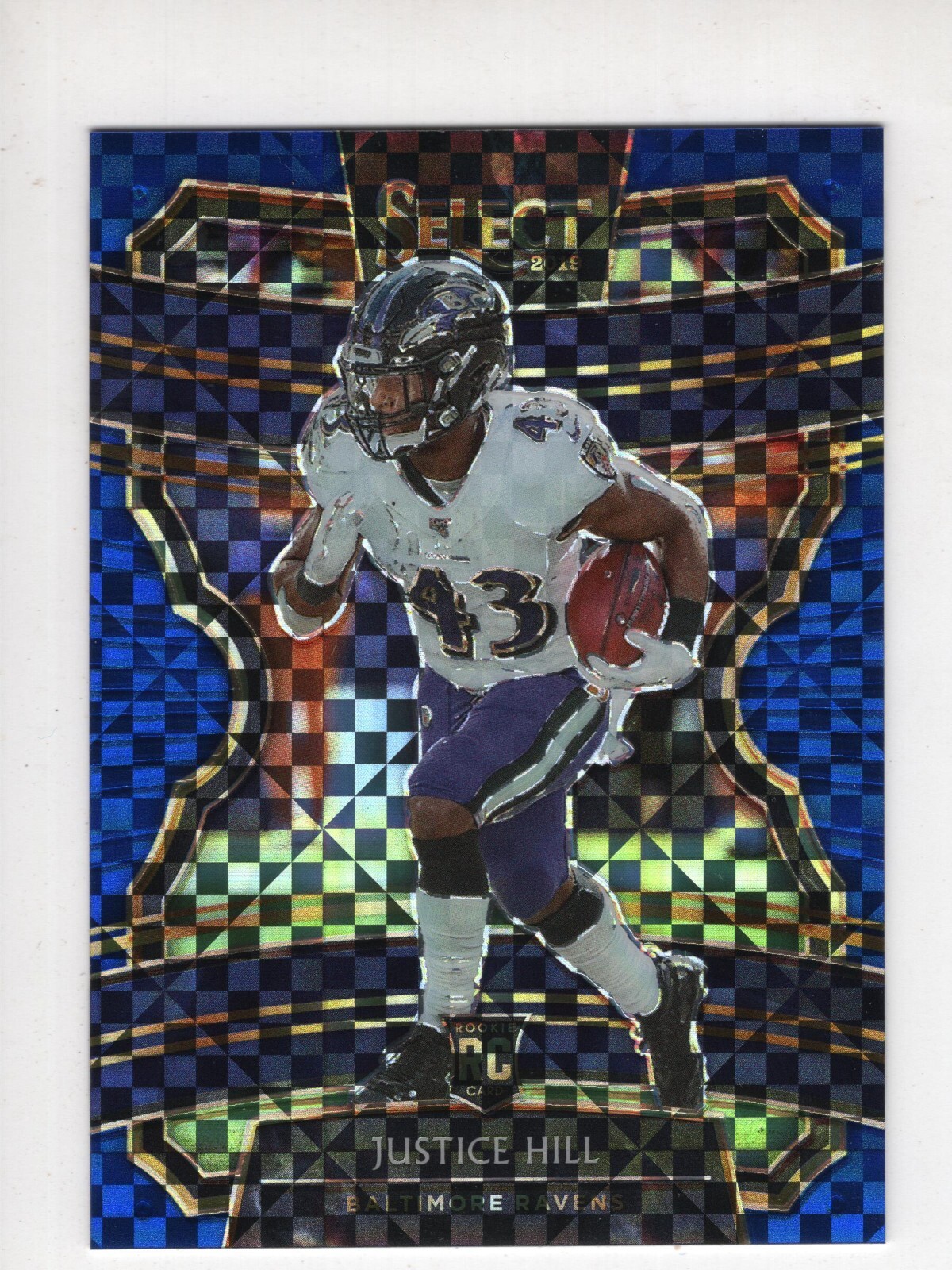 JUSTICE HILL 2019 Select BLUE CHECKERBOARD PRIZM "Concourse" Rookie Card 46/175