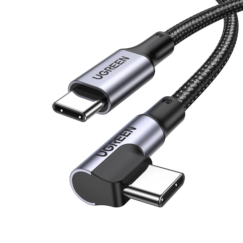 Ugreen Right Angle USB C to USB C Fast Charger Cable 100W PD 5A