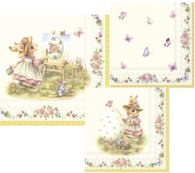 20 Servietten''Spring Fantasy Time /Easter/Egg''Ostern Hase Ei 33x33/25x25 V&B