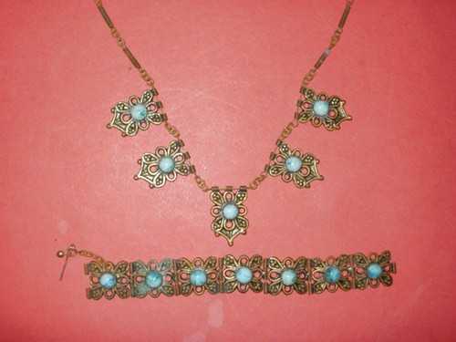 Sehr seltener bulgarischer Renaissance Bronze Schmuck - Halskette und Armband - Bild 5 von 9