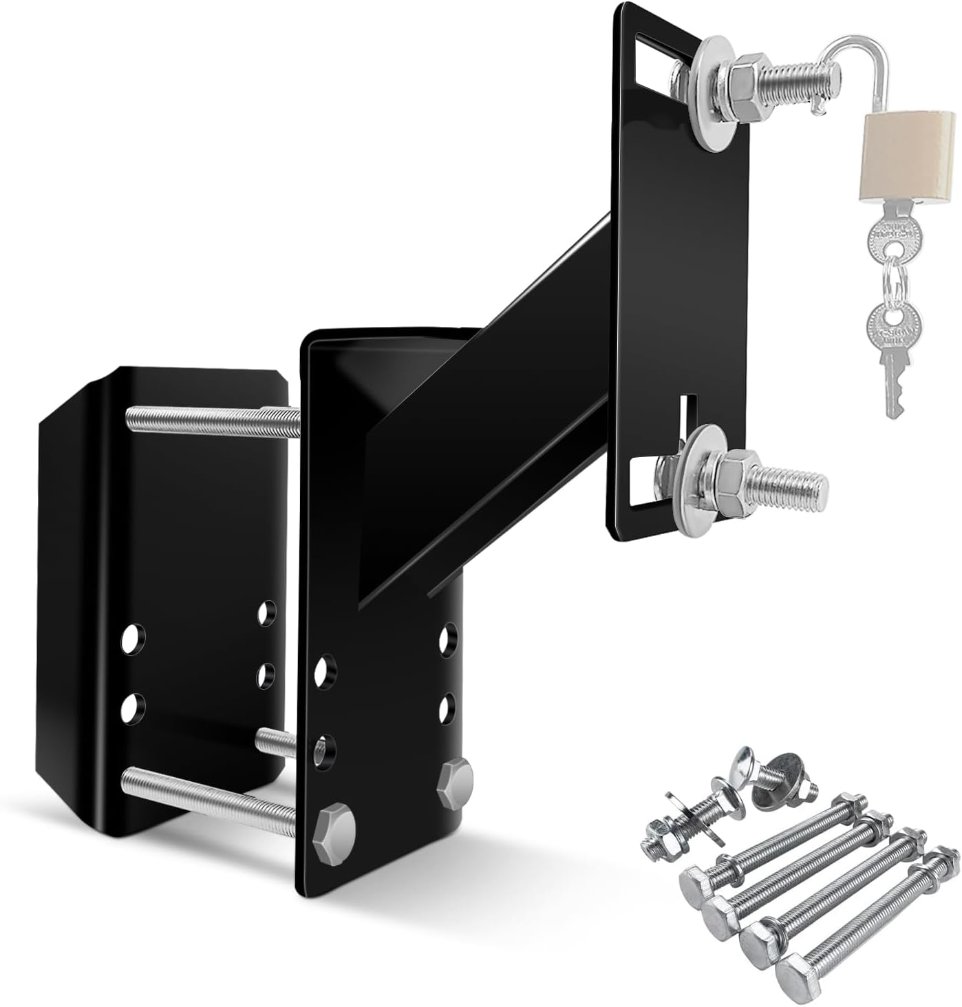 Lockable Spare Tire Carrier Bracket for Utility Trailer, Powder Coat Steel Boat