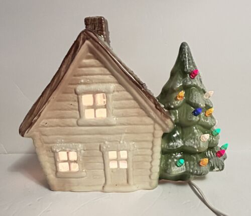 Marcia Ceramics Lighted Christmas Tree Mountain House Inspirations Holiday Vtg