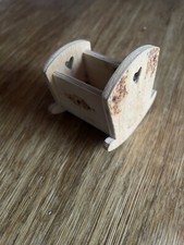 Dolls House Furniture Baby Crib Cot Heart Design