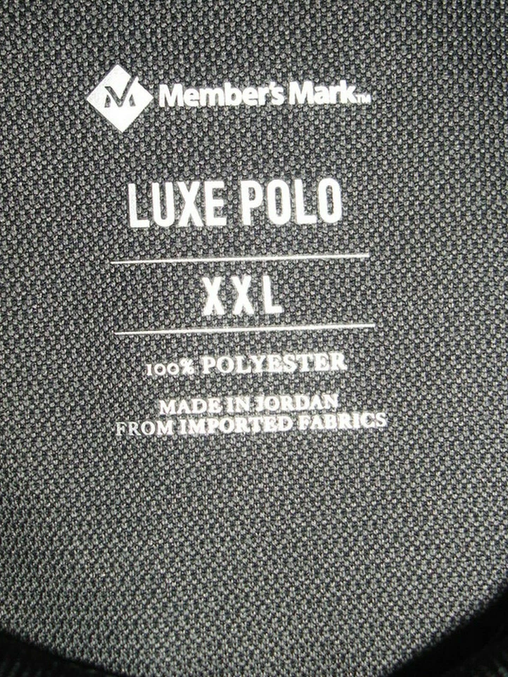 NWT MEMBERS MARKLUXE POLO GRAY/BLACK 100% POLY S/S POLO SHIRT SZ. 2XL NO LOGOS - Image 4 of 4