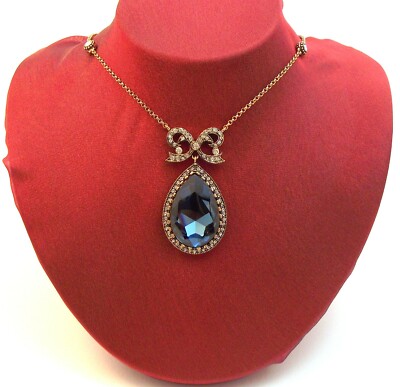 Ottoman Style Hurrem/Roxelana Sultan's Sapphire Drop Necklace With Rhinestones 0