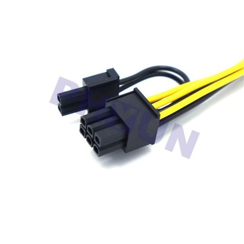 10Pcs 6 pin female to 8 pin male PCIE PCI Express Power Cable Video Card PCI-E - Picture 3 of 8