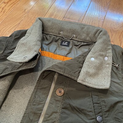 C.P. Company Vintage Olive Utility Jacket Wool Liner Womens C.P. Company Vintage Olive Utility Jacket Wool Liner Womens