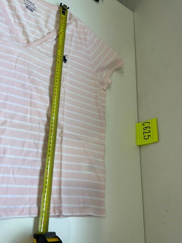 Polo Ralph Lauren Stripe V-Neck Short Sleeve Tee Pink Size XL - Picture 7 of 9