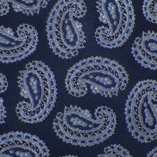 THE MENS STORE Navy Blue White PAISLEY Self-tipped Woven Silk Tie NWT