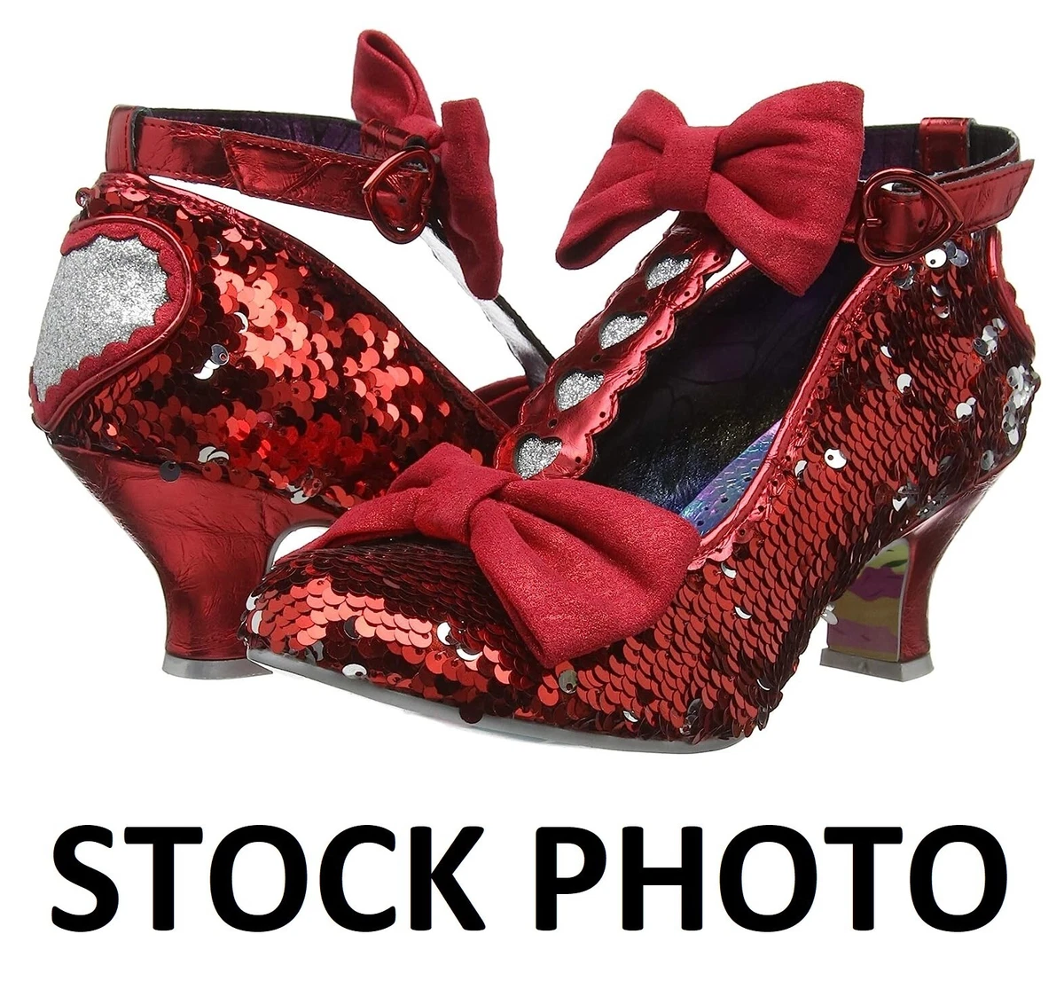 Irregular Choice Total Freedom Red Heart Heels Shoes 4136-58A SIZE US 6.5  EU 37