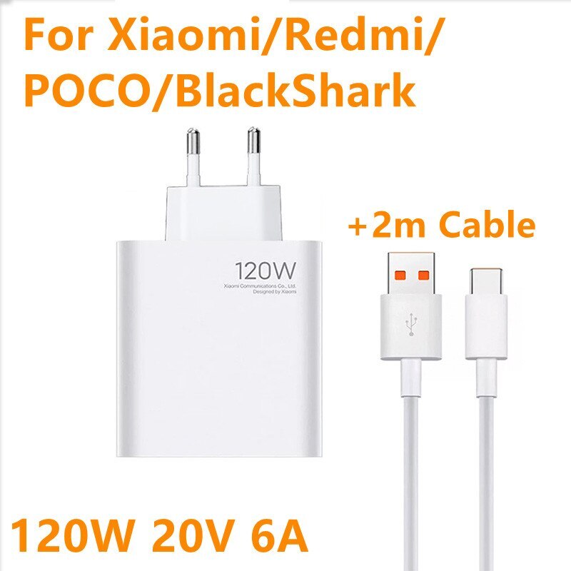 120W OEM Turbo Fast Charger 6A TYPE C Cable for Xiaomi Mix 4 11T