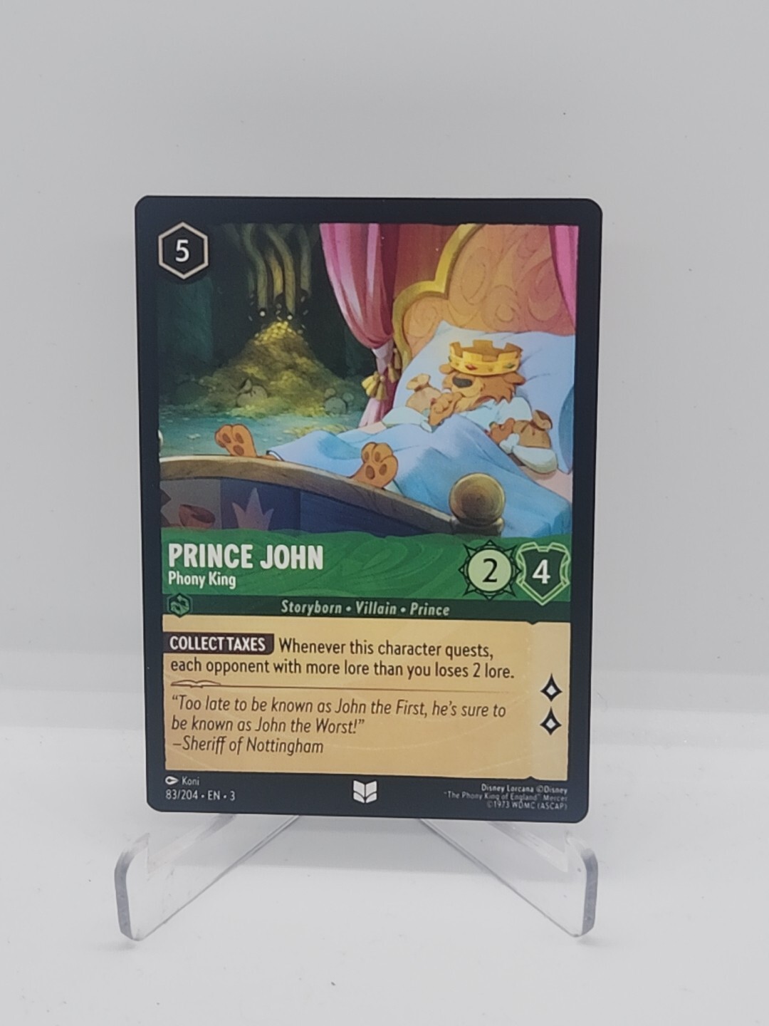 Disney Lorcana TCG Prince John Phony King 83/204 Regular Into The Inklands ML NM