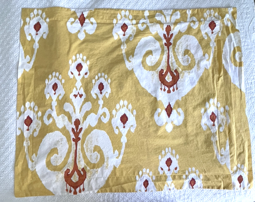 Pottery Barn Single Yellow Sloane Ikat Medallion Org Cotton Standard Pillow Sham - Picture 2 of 9