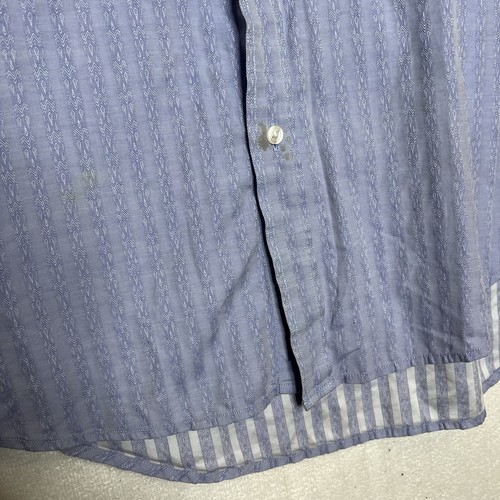 Robert Graham Blue Stripe Long Sleeve Button Up Mens Dress Shirt Size XL - Picture 4 of 10