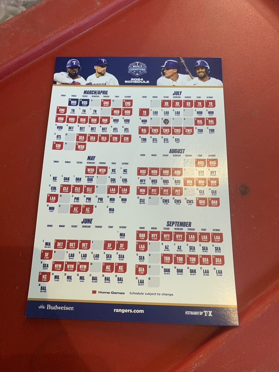 1-2024-opening-day-schedule-world-series-champions-texas-rangers-official-sga-ebay