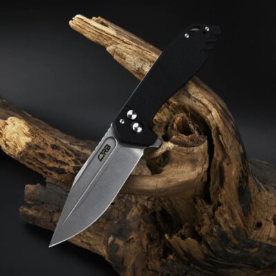 J1928BK CJRB Cutlery Riff Black AR-RPM9 Stonewash Clip Point Blade G10 Handles