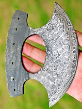 CUSTOM MADE HAND FORGED DAMASCUS STEEL BLANK BLADE ALASKAN CHEF ULU KNIFE 2516
