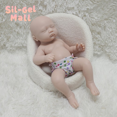 17.7" Sleeping Newborn Unpainted Reborn Baby Dolls Realistic Full Silicone Girl - Picture 7 of 13