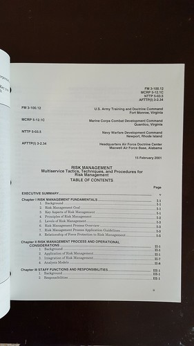 Army Military Manual Original Print FM 3-100.12 Risk Management 2001 Marine Navy - Picture 4 of 4