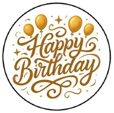 HAPPY BIRTHDAY ENVELOPE SEALS LABELS STICKERS PARTY FAVORS