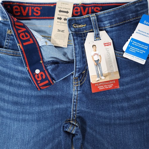 Levis 514 Jeans Youth Boys 12 Reg 26x27 Blue Stretch Straight Denim Adjustable - Picture 5 of 11