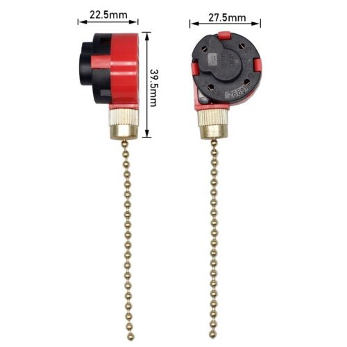 Ventilador de techo de 3 velocidades 4 cables de repuesto control de velocidad interruptor de cadena de tracción ZE-268S1 - Imagen 3 de 13