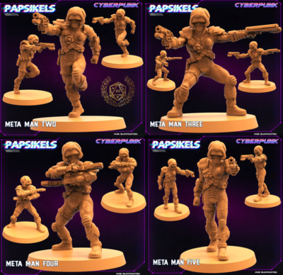Meta Men | Upholder Meta Humans | Varied Options | Papsikels | 32mm scale