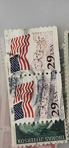 US Scott #? 1991 Flag over Rushmore 29c Used Pair - #B282 - Picture 2 of 2
