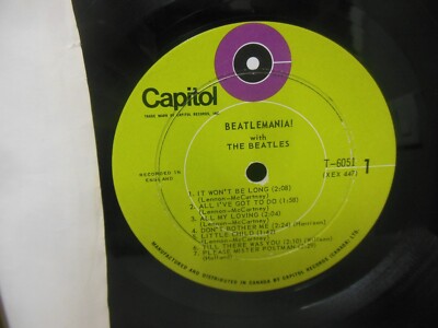 ultra rare THE BEATLES vinyl lp BEATLEMANIA 1969 mono green target