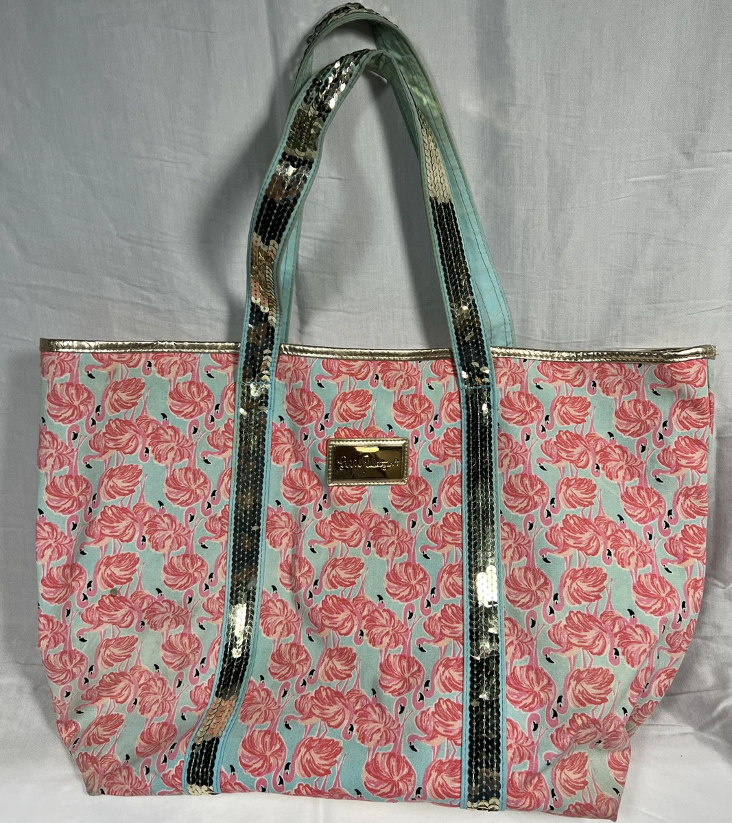 Lilly Pulitzer Flamingo Tote Preworn | eBay