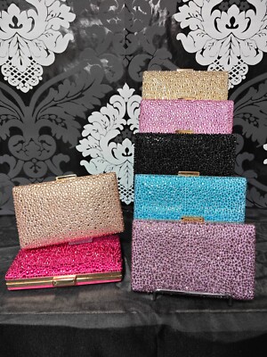 Pochette con strass, pochette da sera con cristalli, borsetta scintillante con tracolla opzionale, borsa da matrimonio, la pochette - Italia