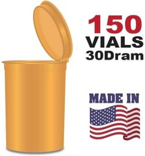 150 Gold Vials - 30 DRAM Pop Top Bottle - Smell Proof Containers