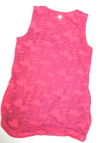 Tangerine Pink Athleisure Burnout Layered Tank Top - Picture 2 of 2