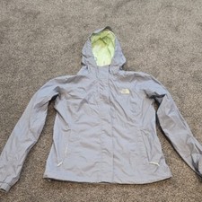The North Face Women's Gray Full Zip Windjacket Hooded Jacket Sz XS