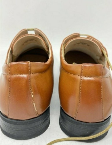 Bruno Marc Mens Leather Dress Shoes Size 7 Lined Leather Oxford Brown - Picture 4 of 4