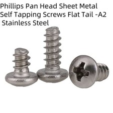 Phillips Pan Head Sheet Metal Self Tapping Screws Flat Tail -A2 Stainless Steel