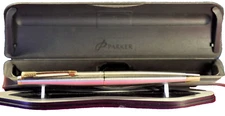 "Parker" "45" Flighter DeLuxe Gold tassie&GT c.1971's "M" nib Fountain pen w/box