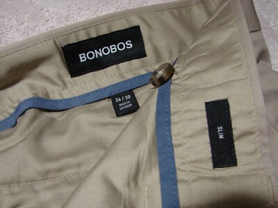 NWOT Bonobos Wednesday Tan Slim Fit Weekday Warrior Pants