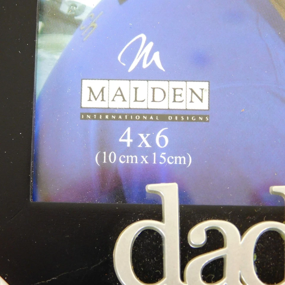 Malden Daddy's Girl Marco Negro 4 X 6 Letras Plateadas Nuevo Antiguo Stock Foto 2 de 4