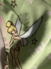Disney Tinker Bell Pajama Set Green Fairy Print Top Pants Women  s L Sleepwear