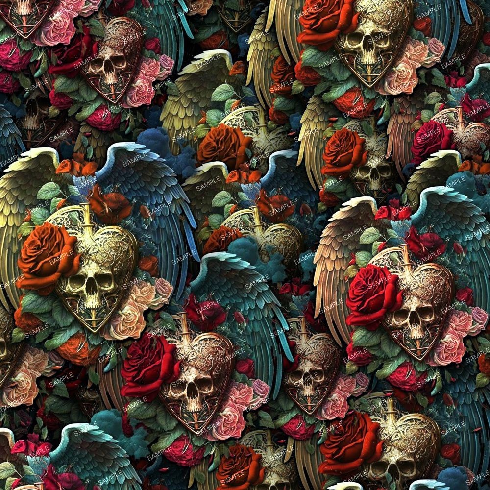 Angel Skulls 48 - 18"x46" Hydrographic Film Hydro Dipping